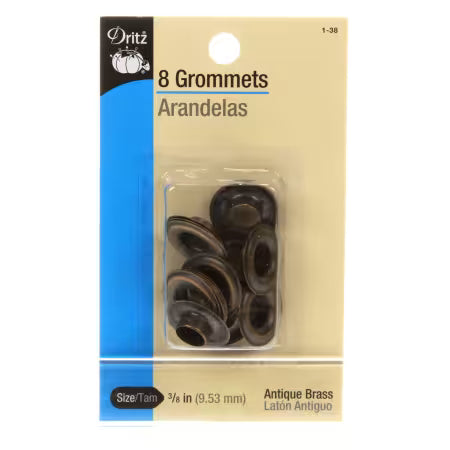Dritz 3/8" Antique Brass Grommets, 8 Count