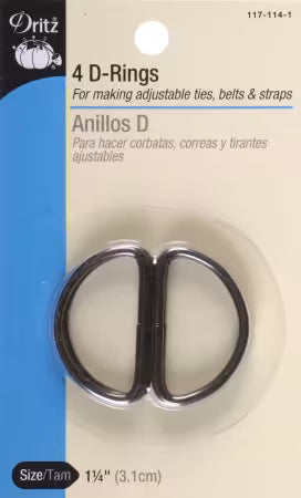 Dritz D-Ring Black 1-1/4in — 4ct