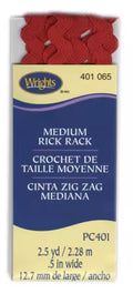 Wrights Medium Rick Rack Trim — Red