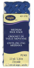 Wrights Medium Rick Rack Trim — Yale Blue