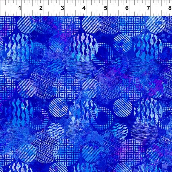 Urban Jungle II Circles Royal Quilting Cotton | In The Beginning Fabrics 15UJB 1
