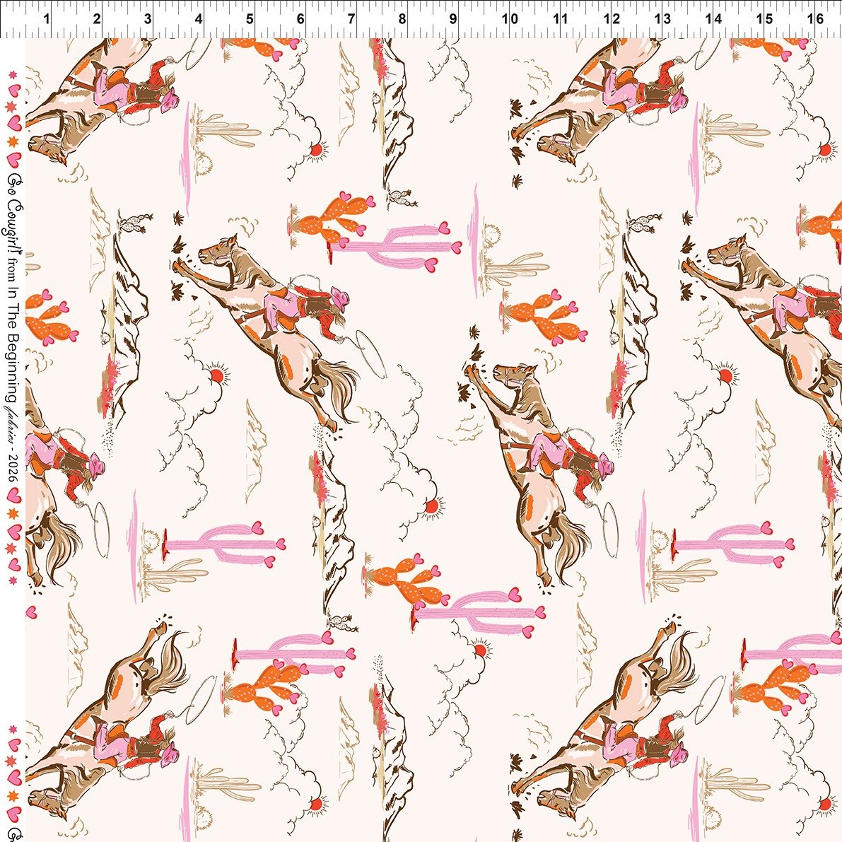 Go Cowgirl! Multi Cowgirl Cotton Fabric | In The Beginning Fabrics
