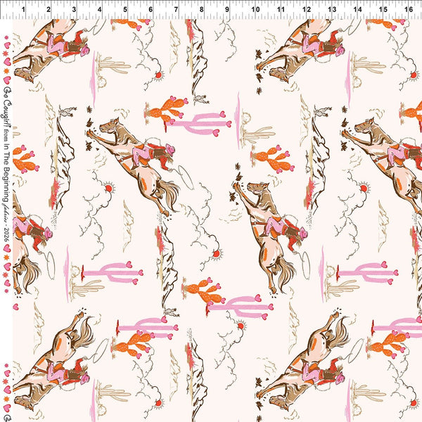 Go Cowgirl! Multi Cowgirl Cotton Fabric | In The Beginning Fabrics