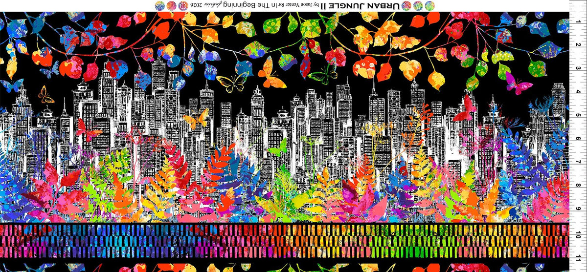 Urban Jungle II Border Multi Quilting Cotton | In The Beginning Fabrics 1UJB 1