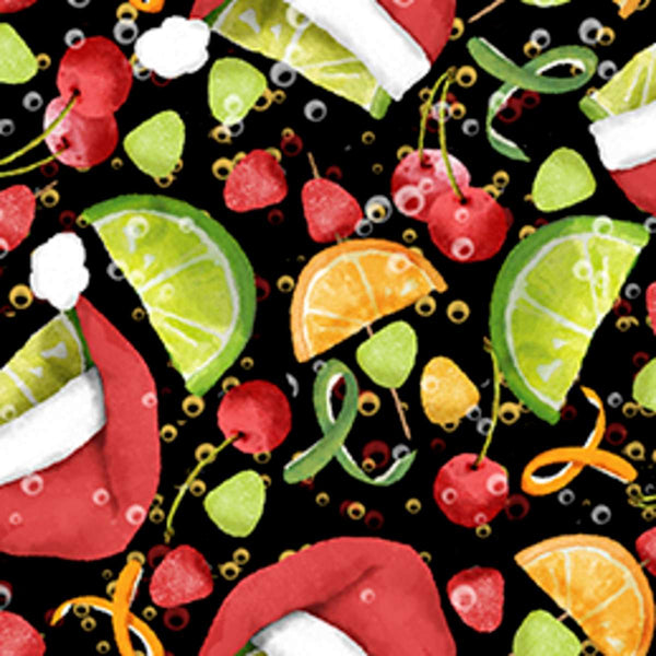 Happy Alcoholidays Santa's Fruit Fiesta - Black