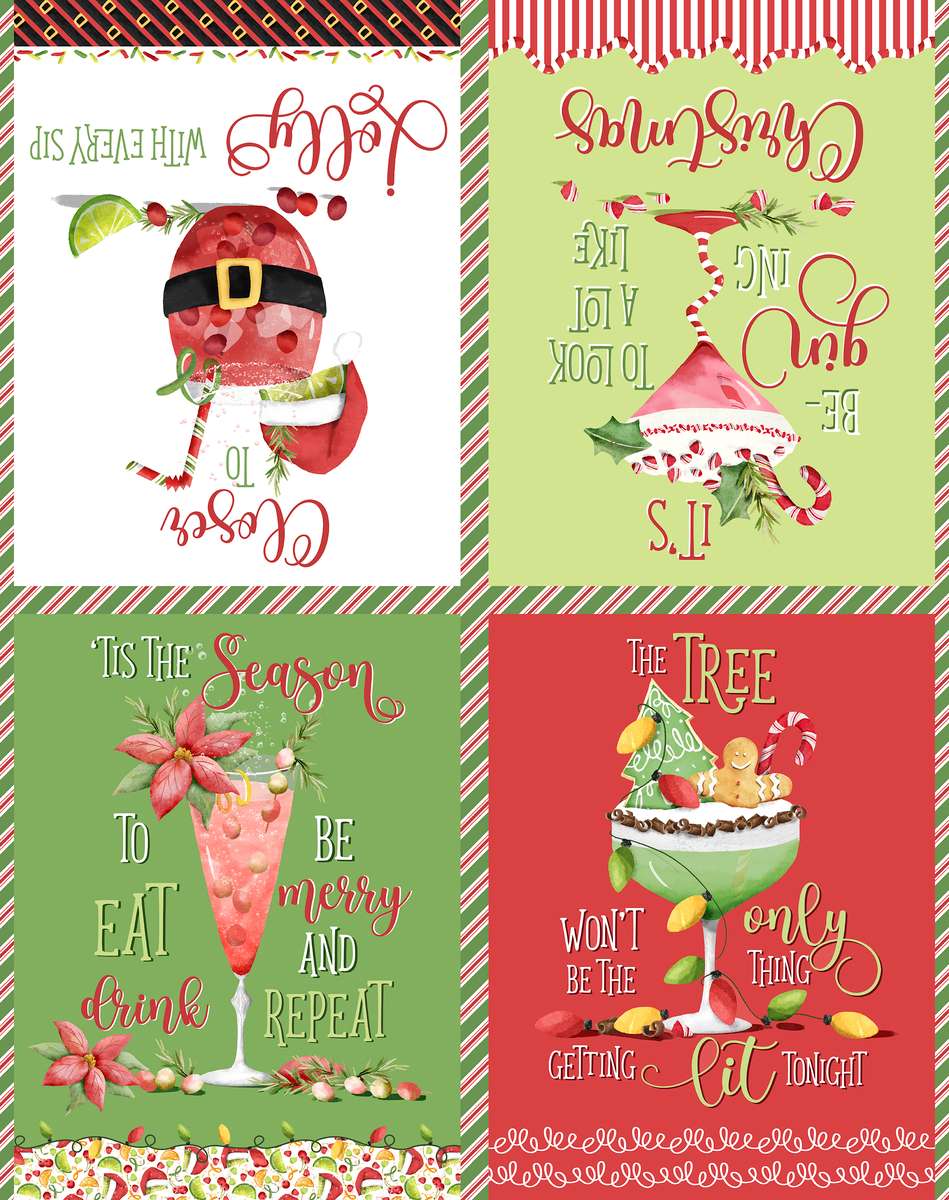 Happy Alcoholidays Happy Alcoholidays 36in Panel - Multicolor