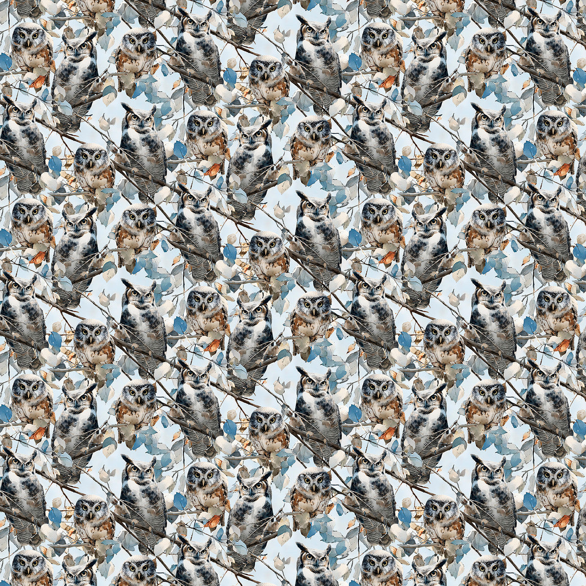 Forest Wisdom Light Blue - Blue Autumn by 3 Wishes Fabric