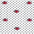 Fabric Finders Red & Black Football and Polka Dot Print #2830