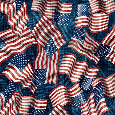 American Heritage Wavy Flag - Red/Blue 2600 32299 RB