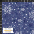 Snow Crystals Big Snow Crystals - Blue/Silver Metallic - Stof Fabrics