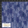 Snow Crystals Trees - Blue/Silver Metallic - Stof Fabrics