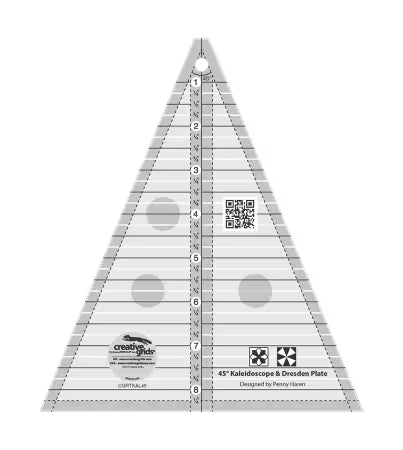 Creative Grids Quilt Ruler 45 Degree Kaleidoscope & Dresden Plate
