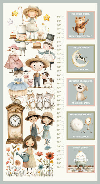 Nursery Rhyme Time Growth Chart 24in Panel - Ivory