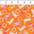 Go Cowgirl! Orange Cowgirl Essentials Cotton Fabric | In The Beginning Fabrics