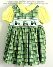 Little Green Tractors Smocking Plate #520 — Cross Eyed Cricket