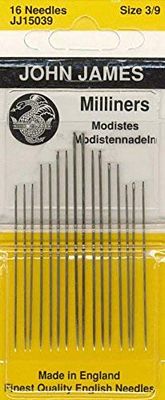 John James Milliners/Straw Needles Size 3/9 Blister Pack