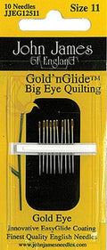 John James Golden Glide Big Eye Quilting Needles Size 11 (Box of 12)