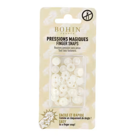 Finger Snap Button 9mm 3/8" White - 8 pack