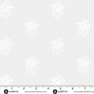 Simply Light Petite Bouquet Silver Quilting Cotton - A-10448-C