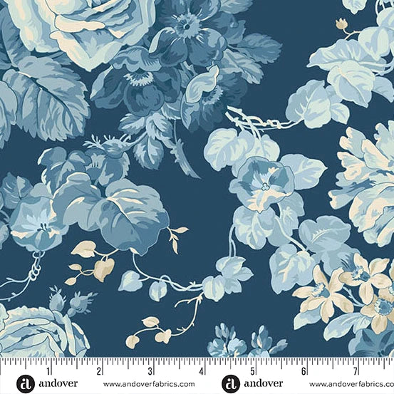Special Delivery by Laundry Basket Quilts - Rose Bouquet Navy