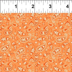 Go Cowgirl! Orange Paisley Cotton Fabric | In The Beginning Fabrics