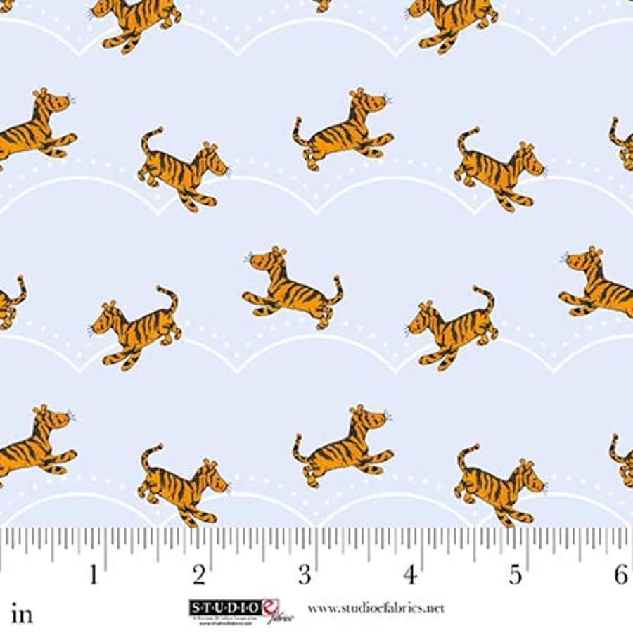 Classic Winnie Tigger Cotton Fabric | Light Blue