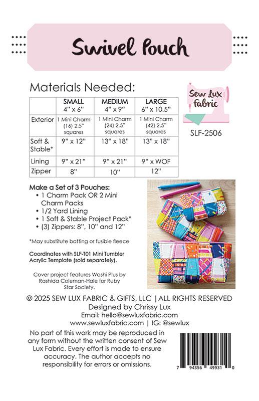 Swivel Pouch Pattern - Sew Lux Fabrics