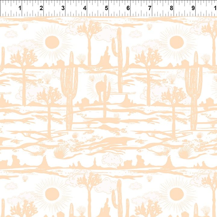 Go Cowgirl! White Scenic Cotton Fabric | In The Beginning Fabrics