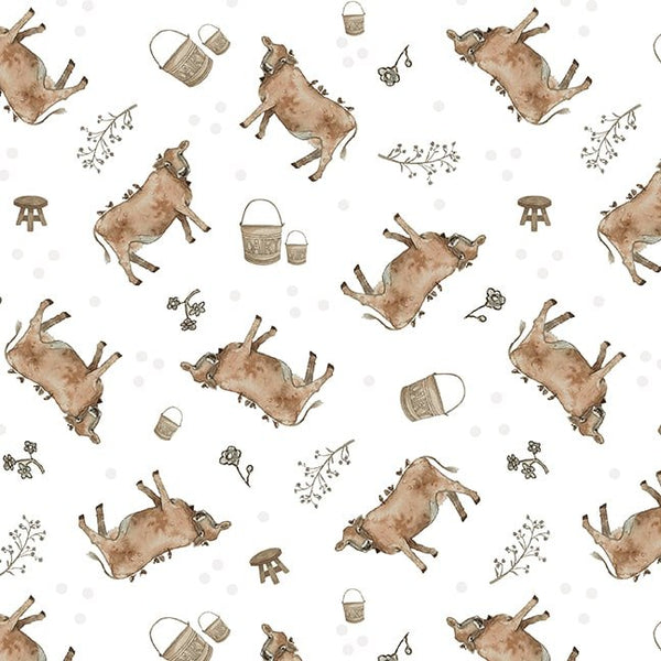 A Beautiful Day Collection with Tossed Cows in Cream