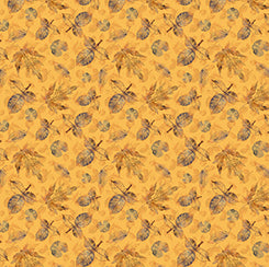 A Flutter of Leaves in Yellow Toile