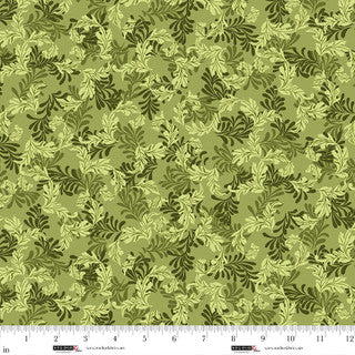 Ashdown Forest Collection with Acanthus Leaves in Peridot Green for Studio E Fabrics