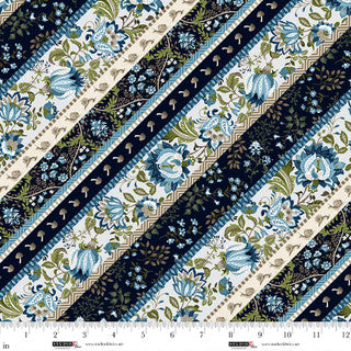 Ashdown Forest Collection with Diagonal Stripe in Midnight Blue for Studio E Fabrics