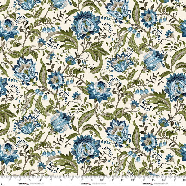 Ashdown Forest Collection with Jacobean Floral in Pale Ecru for Studio E Fabrics