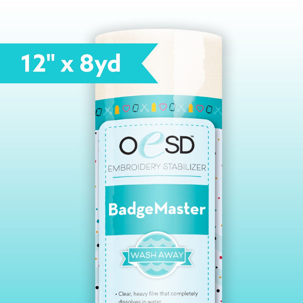 OESD BadgeMaster WashAway Stabilizer – 12" x 8 yd | Freestanding Lace & Patches