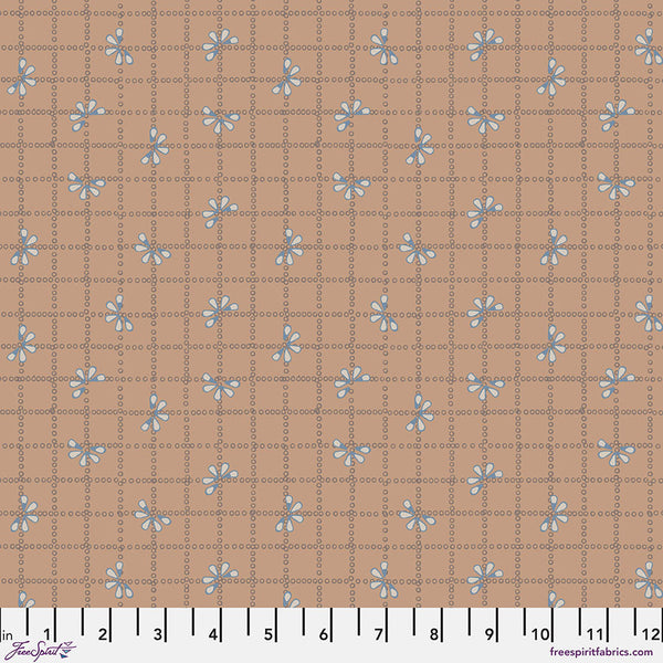 Flourish and Bloom Collection with Bloom Check in Tan for Free Spirit Fabrics