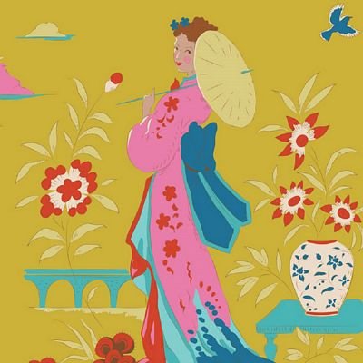 Bloomsville Collection with Garden Vista in Light Corn by Tilda