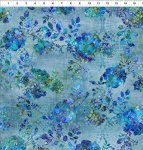 Blue Roses from the Halcyon Collection by Jason Yenter for In the Beginning Fabrics