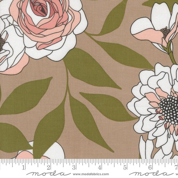 Botany Cabbage Rose Earth by Alli K Design for Moda Fabrics