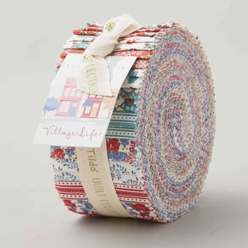Tilda Village Life 2-1/2" Fabric Strip Roll, 40 Pieces