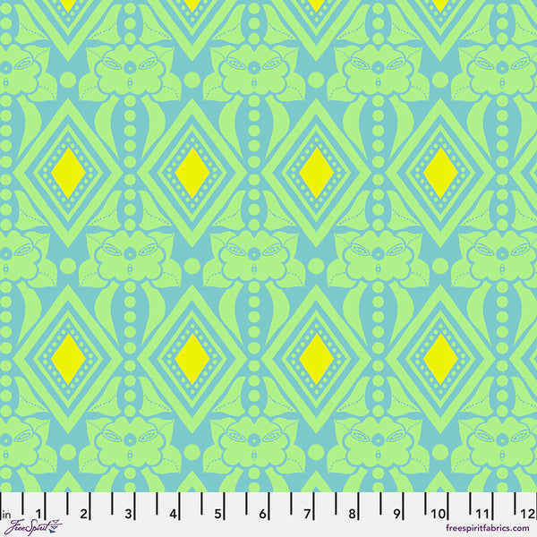 Buttoned Up Fresh Green Blue