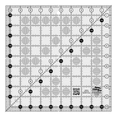 Creative Grids 10-1/2in Square Quilt Ruler - CGR10