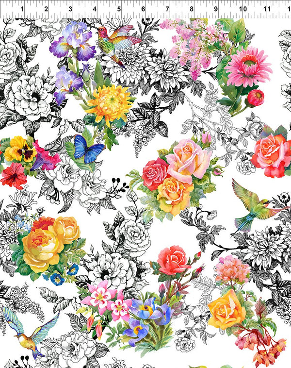 Decoupage Collection by Jason Yenter in Garden Toile for In the Beginning Fabrics