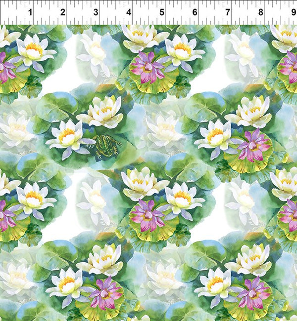 Decoupage Collection by Jason Yenter in Green Lily Pads for In the Beginning Fabrics