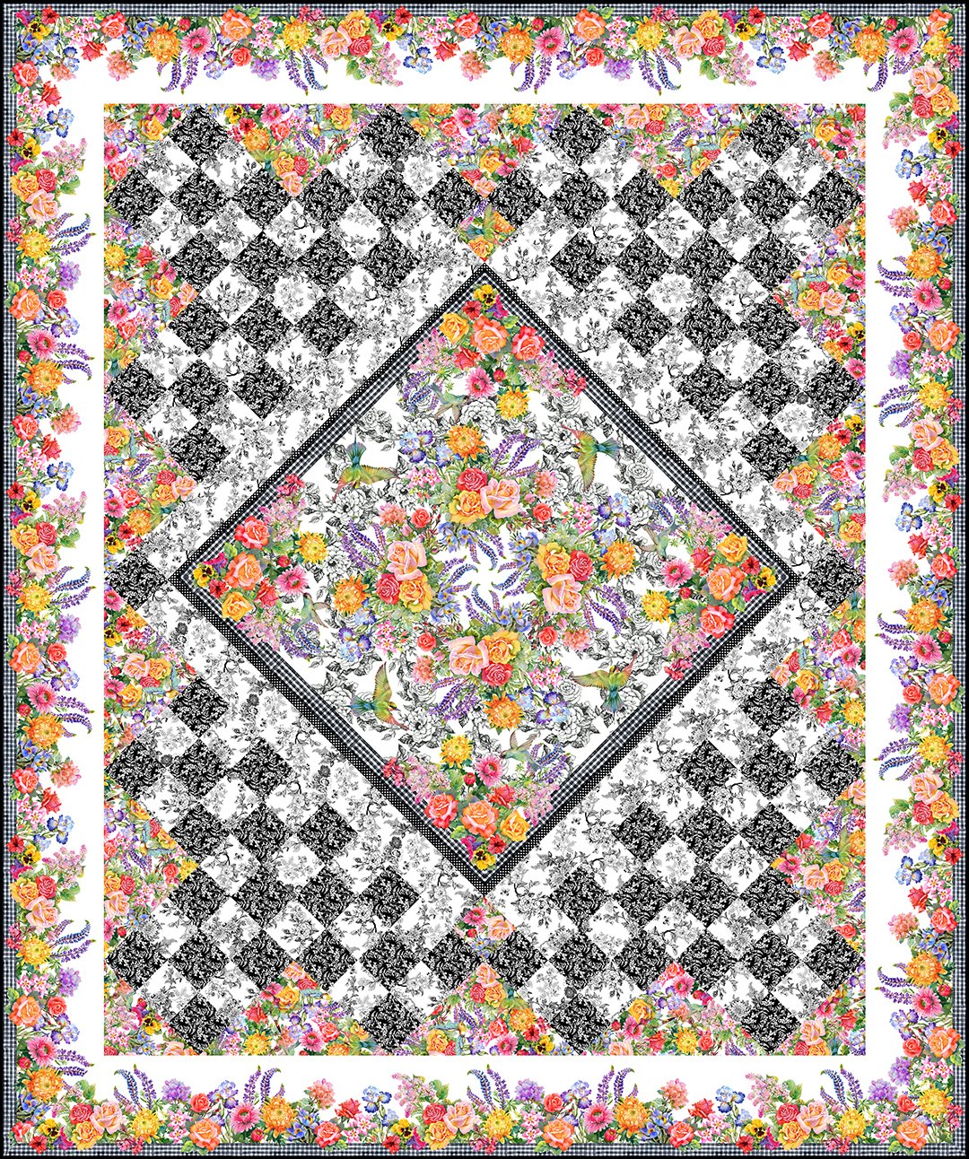 Decoupage Collection by Jason Yenter Panel Quilt Kit for In the Beginning Fabrics