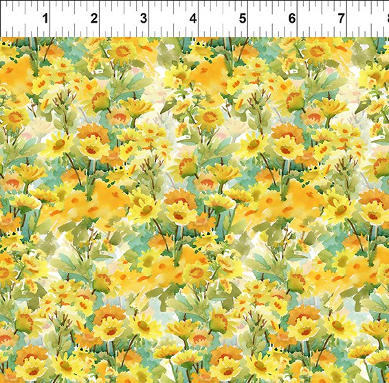 Decoupage Collection by Jason Yenter in Yellow Sunflowers for In the Beginning Fabrics