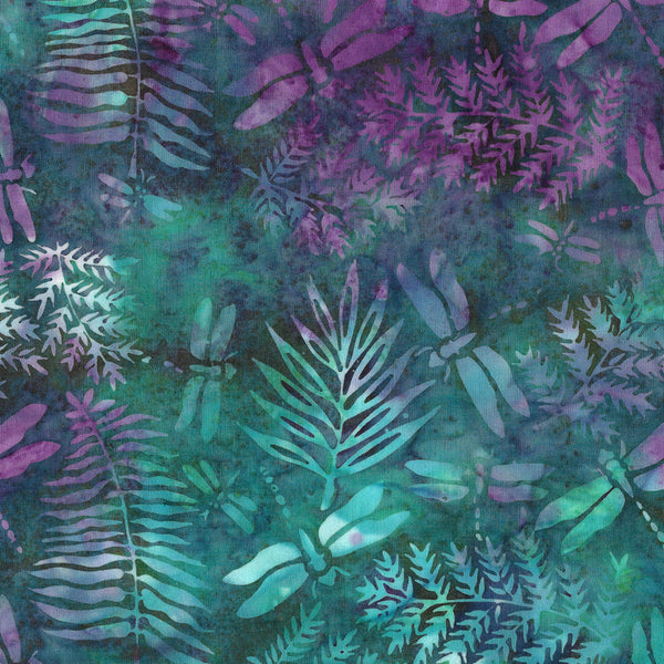 Dragonfly Ferns Teal Jade