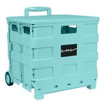 Everything Mary Collapsible Rolling Craft Cart - Aqua - EVM13031-30