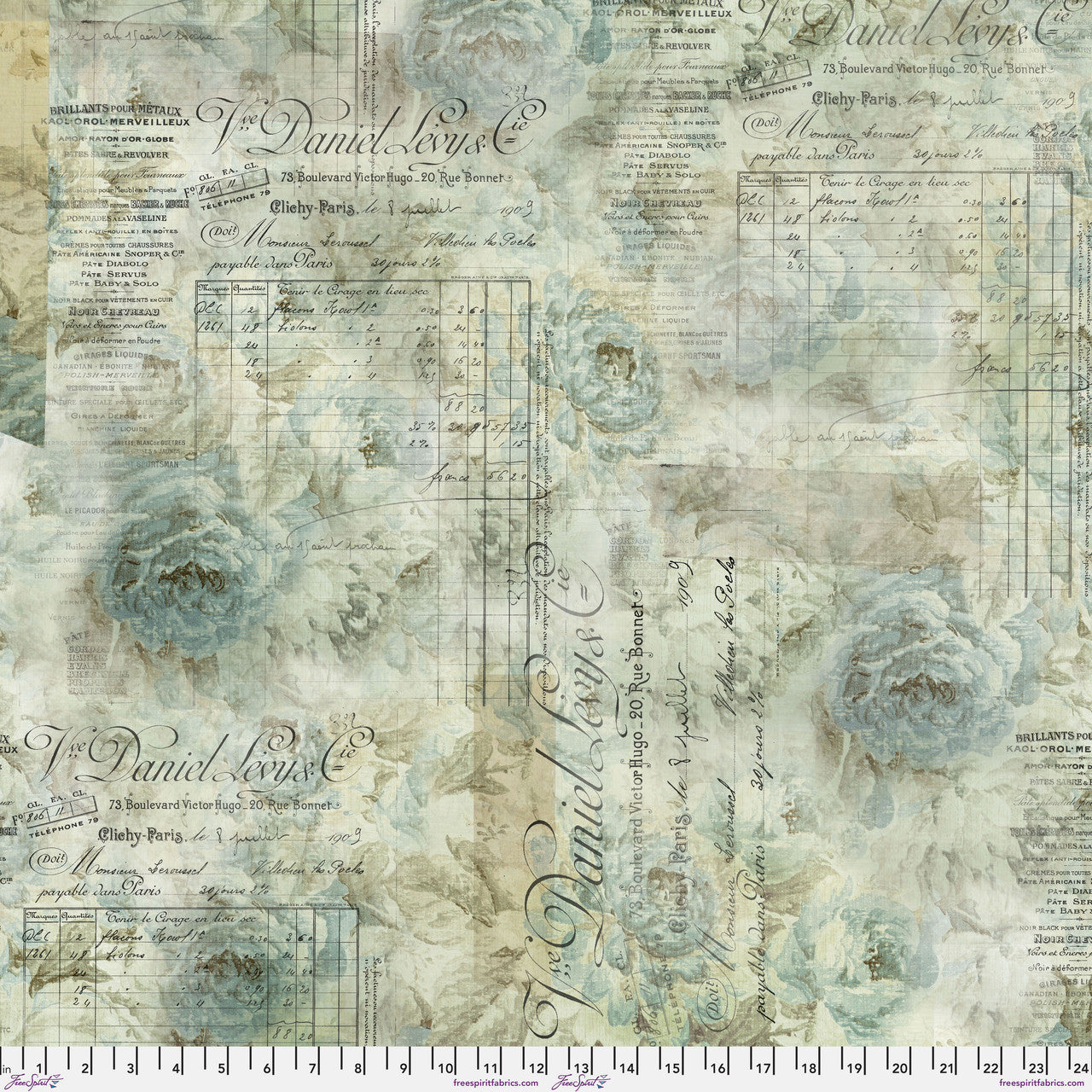 Eclectic Elements Receipt Aqua Wide 108"