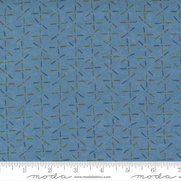 Fall Fantasy Flannel Geometric in River color