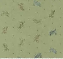 Fall Fantasy Flannel Leaf with Dots in Fern color